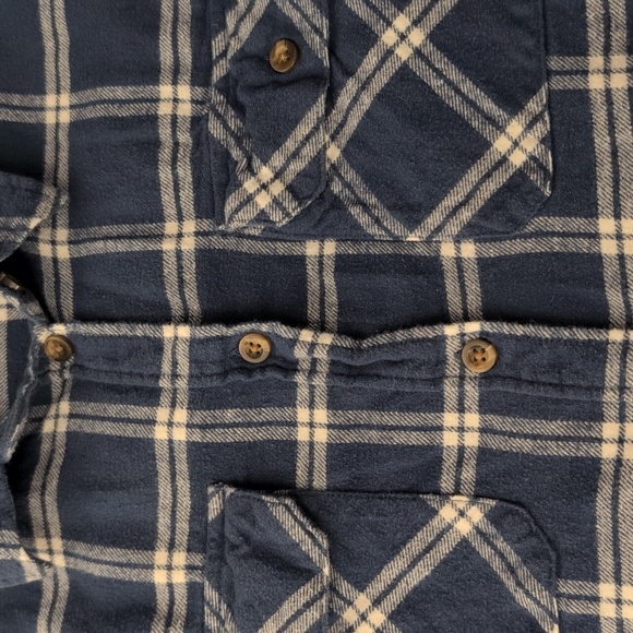 Blue And White Plaid Shirt Size Large - Picture 9 of 11